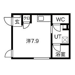 プリシェール杉栄 1階1Kの間取り