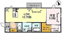 ヴィラ・レスト 1LDKの間取図画像