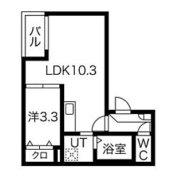 Jacksakae1 1LDKの間取図画像
