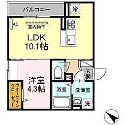 コルマール 1LDKの間取図画像