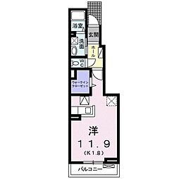 アヴァンツァートヴィアーレ1 ワンルームの間取図画像