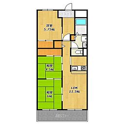 ラフェスタ二見 3LDKの間取図画像