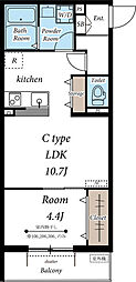 グレイス蓮根 1LDKの間取図画像