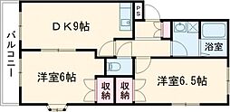 サニーコートヒカリ 2LDKの間取図画像