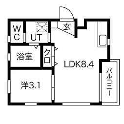 Portofino 1LDKの間取図画像