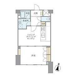 東建ニューハイツ市ヶ谷 1LDKの間取図画像