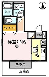 ラフィーネ 1Kの間取図画像