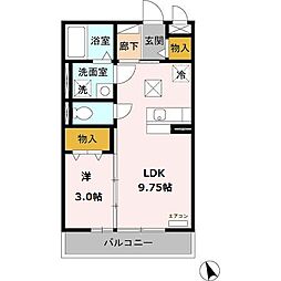 セジュールOTTS庵 1LDKの間取図画像
