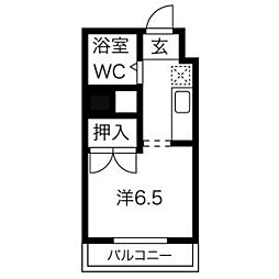 コーポオアシス ワンルームの間取図画像