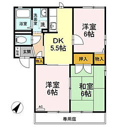 アーバンアヴェニューC 3DKの間取図画像