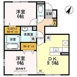 RoyalPalace2 2DKの間取図画像