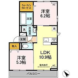 グランフェリオ 2LDKの間取図画像
