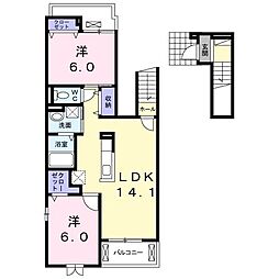 グラインド・ヒルズ 2LDKの間取図画像