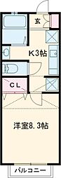 フォレストスクウェア 1Kの間取図画像
