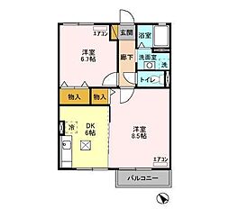 メゾンエクレール 1階2DKの間取り