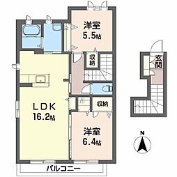 シャーメゾン・西泉B 2LDKの間取図画像