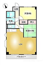 アーバンコート久保田 2LDKの間取図画像
