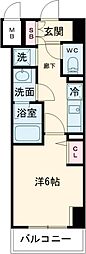 エスティライフ三宮東 1Kの間取図画像