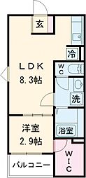 エフスタイル藤井寺林 1LDKの間取図画像