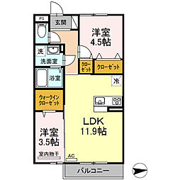 リベルタ 2LDKの間取図画像