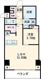 ヴァチェルージュ新町 1LDKの間取図画像
