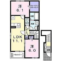 ヴィラ・バガスI 2LDKの間取図画像