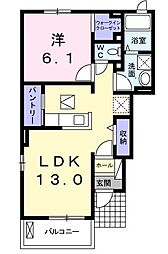サンリット 1LDKの間取図画像