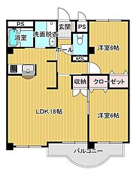 パスティーユ緑町 2LDKの間取図画像