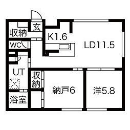 ディア麻生 1SLDKの間取図画像