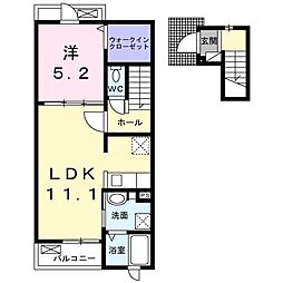 カーサ・フェリーチェRK-2 1LDKの間取図画像