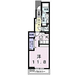 ソーレB ワンルームの間取図画像