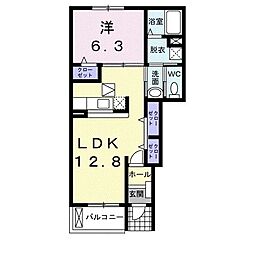 ラ・バレンシア 1LDKの間取図画像