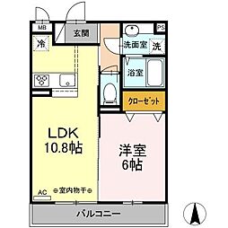 コモンリード華孝山王 1LDKの間取図画像