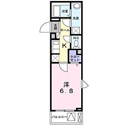 カーサ・デル・ガット 1Kの間取図画像