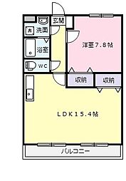 パンヴィラジュ 1LDKの間取図画像