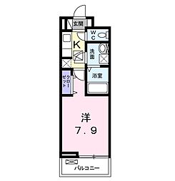 BLESSE三郷B 1Kの間取図画像