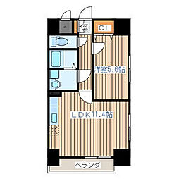 県庁前レジデンス 1LDKの間取図画像