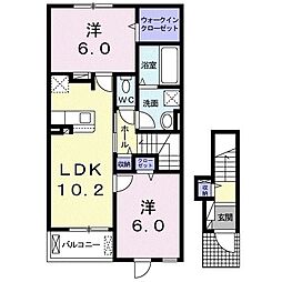 プレッソ橿原2 2LDKの間取図画像