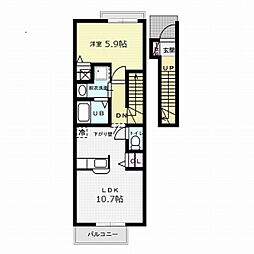 メゾンSMILE2 1LDKの間取図画像
