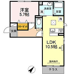 ディアナアーツ 1LDKの間取図画像