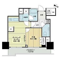 ザ・ライオンズ定禅寺タワー 3階1DKの間取り