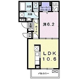 ラフレシール曽野1 1LDKの間取図画像