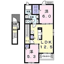 コリーヌ・アンジュ1 2LDKの間取図画像