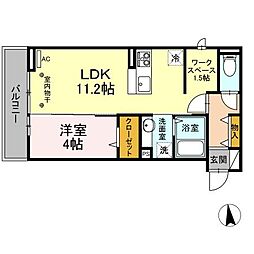 フォーチューン 1LDKの間取図画像