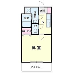 グレイス・ラン2 1Kの間取図画像
