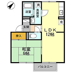 セジュール沢里1 1LDKの間取図画像