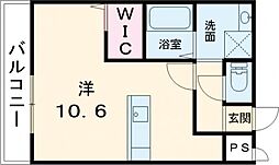 アンプルール茶谷 ワンルームの間取図画像