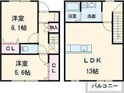 mscourtSH 2LDKの間取図画像