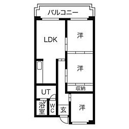 リバーサイドパーク 3LDKの間取図画像