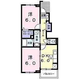 ミラコロステラ 2DKの間取図画像